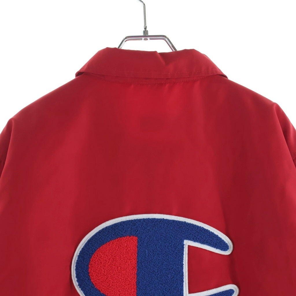 A BATHING APE(アベイシングエイプ) ×Champion Coach Jacket チャンピオン 裏地ボア コーチジャケット レッド