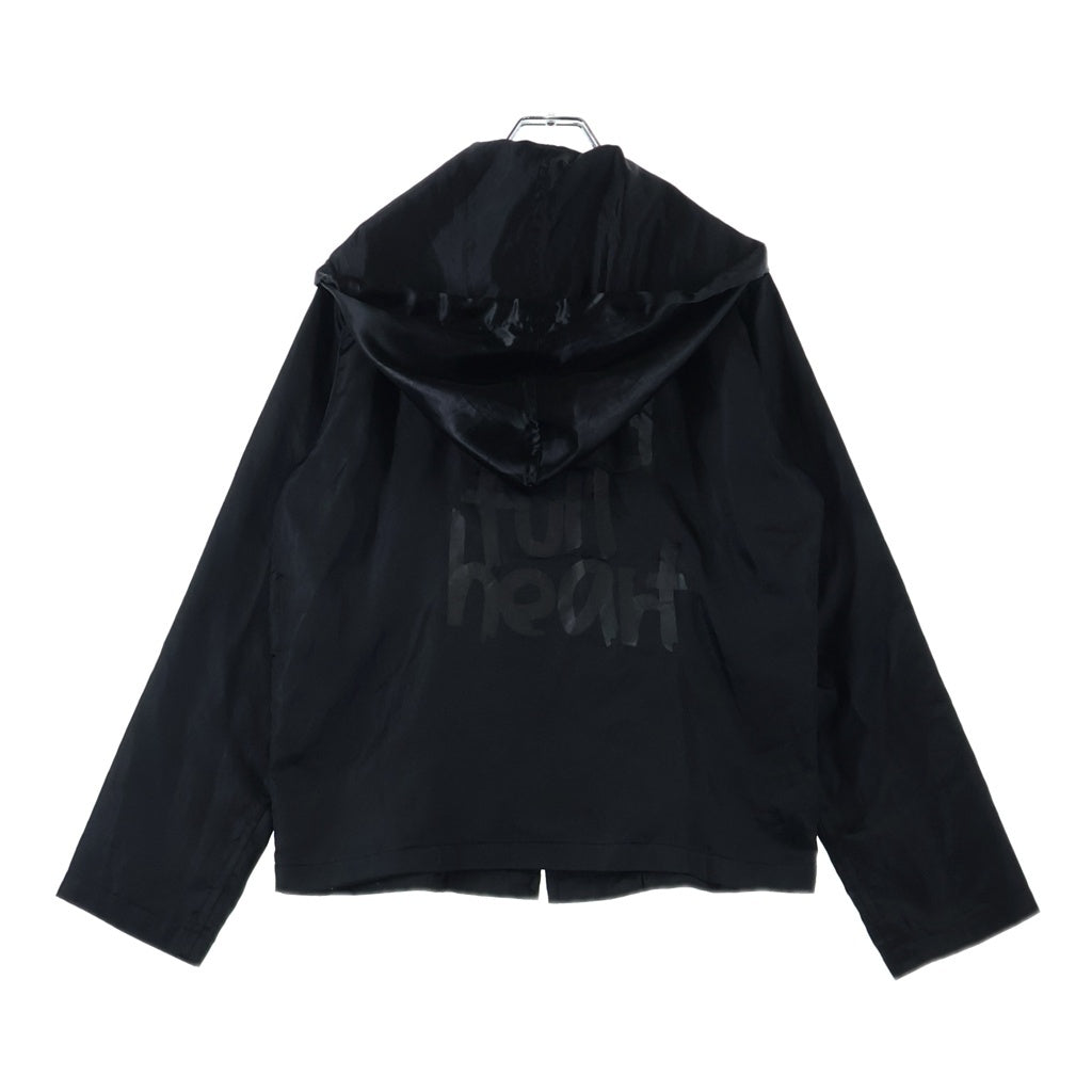 BLACK COMME des GARCONS(ブラックコムデギャルソン) 22AW ジップアップ サテン長袖シャツ ジャケット ブラック 1J-J032