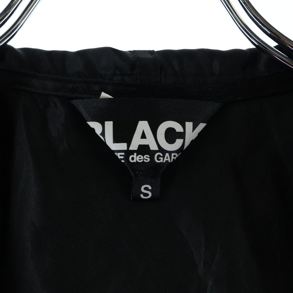 BLACK COMME des GARCONS(ブラックコムデギャルソン) 22AW ジップアップ サテン長袖シャツ ジャケット ブラック 1J-J032