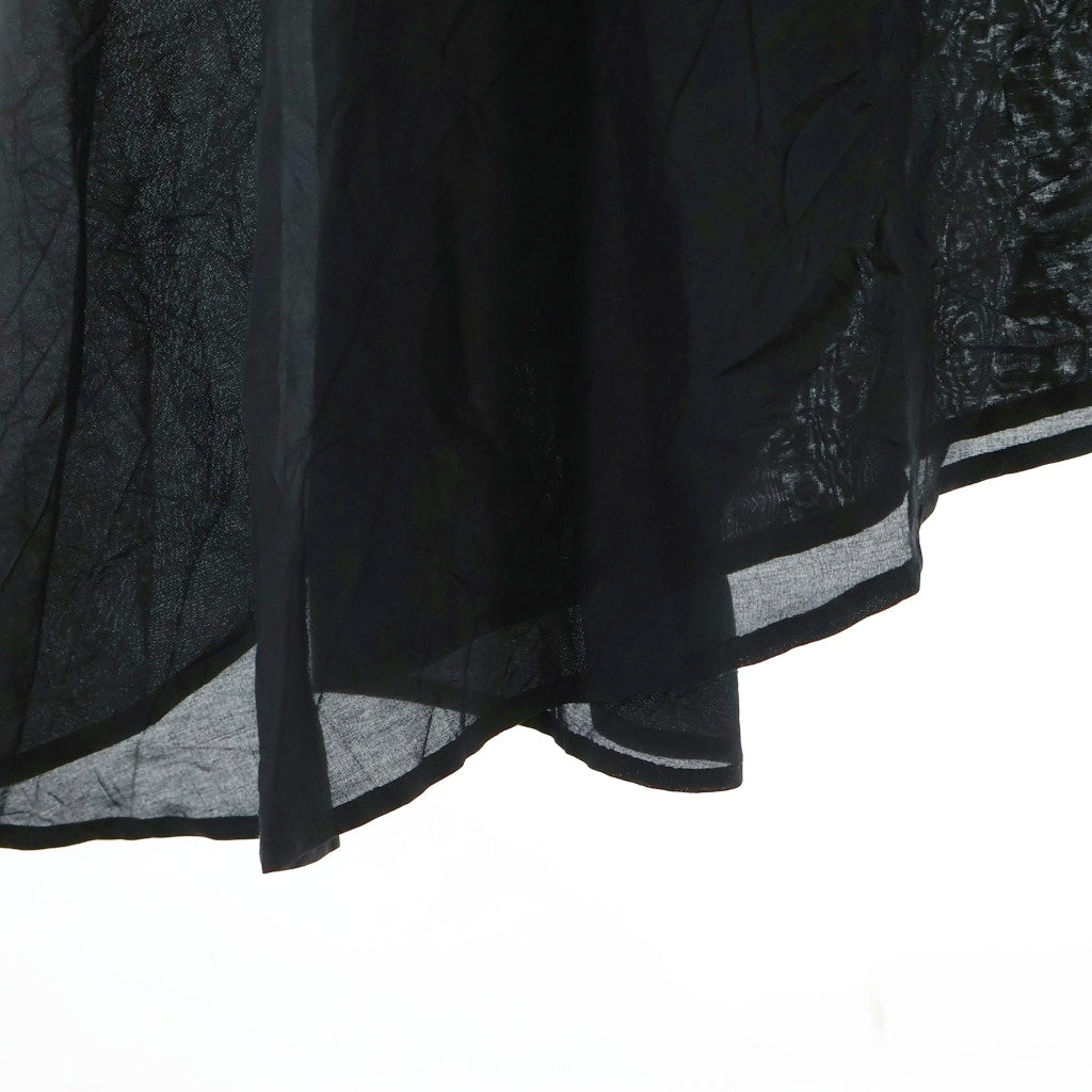 Yohji Yamamoto(ヨウジヤマモト) 24AW SI/C LAWN LONG DRESSES SHIRTS ローン ロング ドレッシー コットンシルク長袖シャツ ブラック FO-D21-023