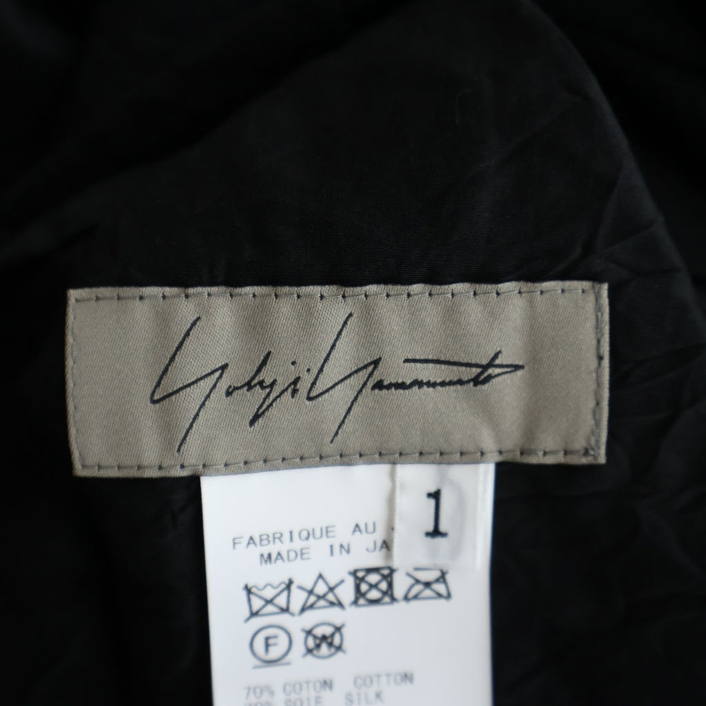 Yohji Yamamoto(ヨウジヤマモト) 24AW SI/C LAWN LONG DRESSES SHIRTS ローン ロング ドレッシー コットンシルク長袖シャツ ブラック FO-D21-023