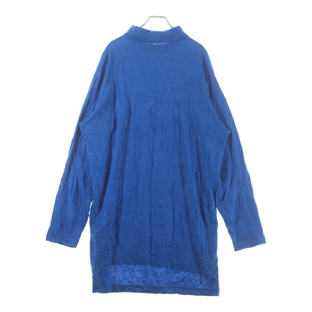 Ground Y(グラウンドワイ) CATCH WASHER RIGHT BUTTON-OPENING BIG TURTLENECK タートルネックニットセーター ブルー GP-T04-042 レディース
