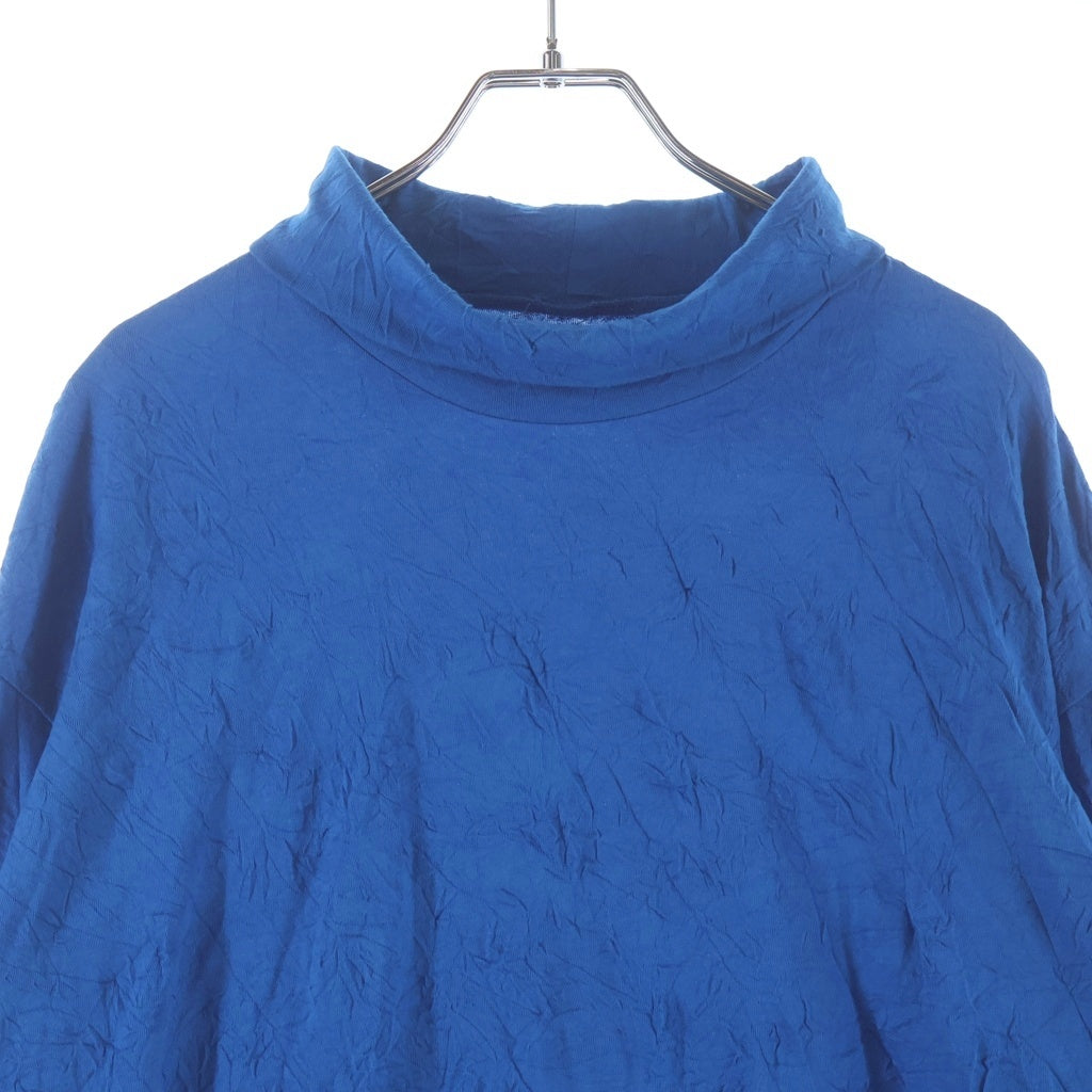Ground Y(グラウンドワイ) CATCH WASHER RIGHT BUTTON-OPENING BIG TURTLENECK タートルネックニットセーター ブルー GP-T04-042 レディース