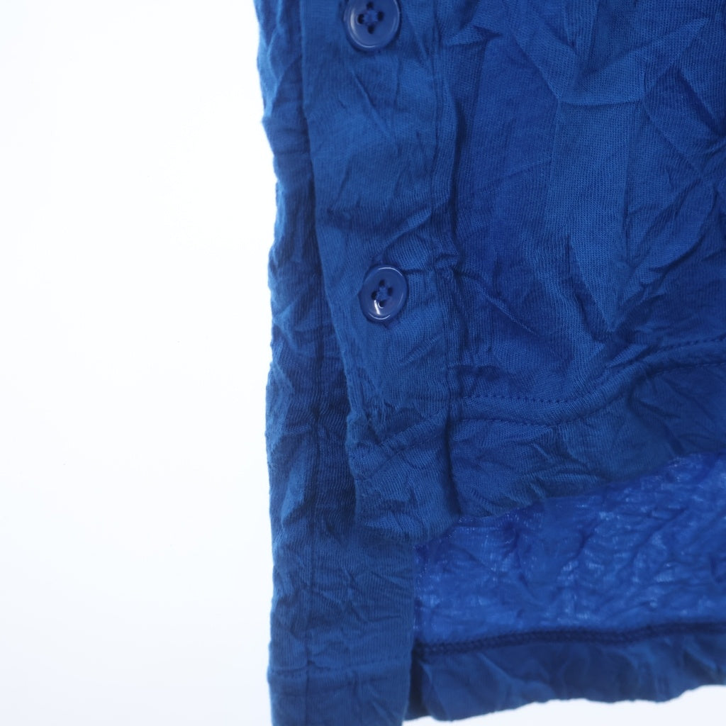 Ground Y(グラウンドワイ) CATCH WASHER RIGHT BUTTON-OPENING BIG TURTLENECK タートルネックニットセーター ブルー GP-T04-042 レディース
