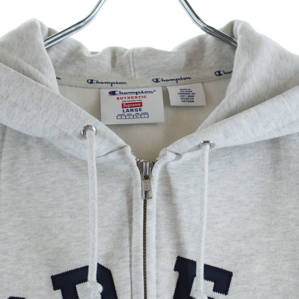 SUPREME(シュプリーム) 24SS ×Champion Zip Up Hooded Sweatshirt チャンピオン アーチロゴ ジップアップ スウェット パーカー グレー