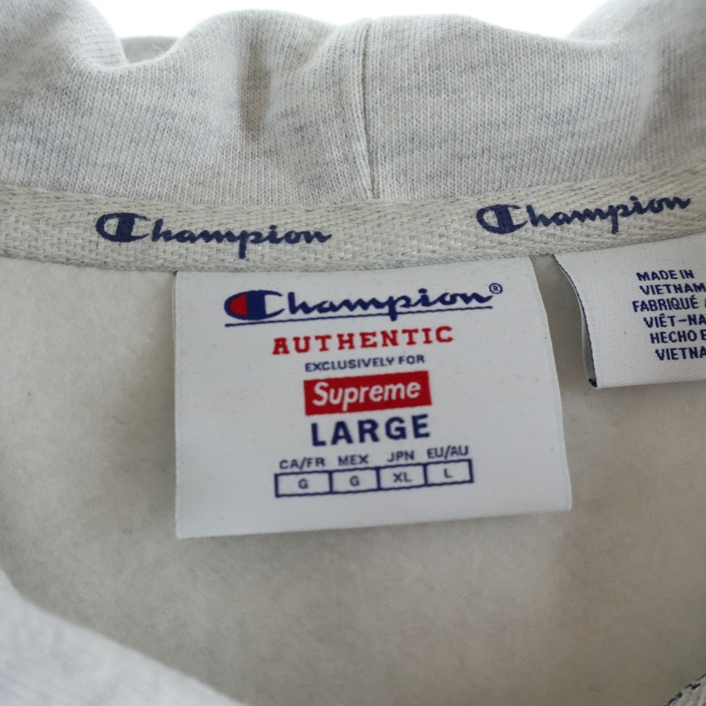 SUPREME(シュプリーム) 24SS ×Champion Zip Up Hooded Sweatshirt チャンピオン アーチロゴ ジップアップ スウェット パーカー グレー