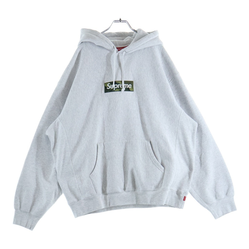 SUPREME(シュプリーム) 23AW Box Logo Hooded sweatshirt 迷彩柄 カモフラ ボックスロゴ フーデッド スウェット プルオーバーパーカー グレー