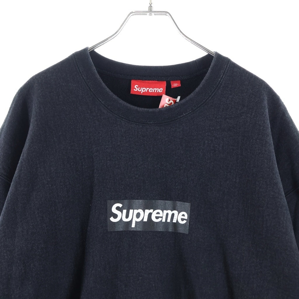 SUPREME(シュプリーム) 25SS Washed Box Logo Crewneck ウォッシュド加工 ボックスロゴ クルーネックスウェットトレーナー ブラック