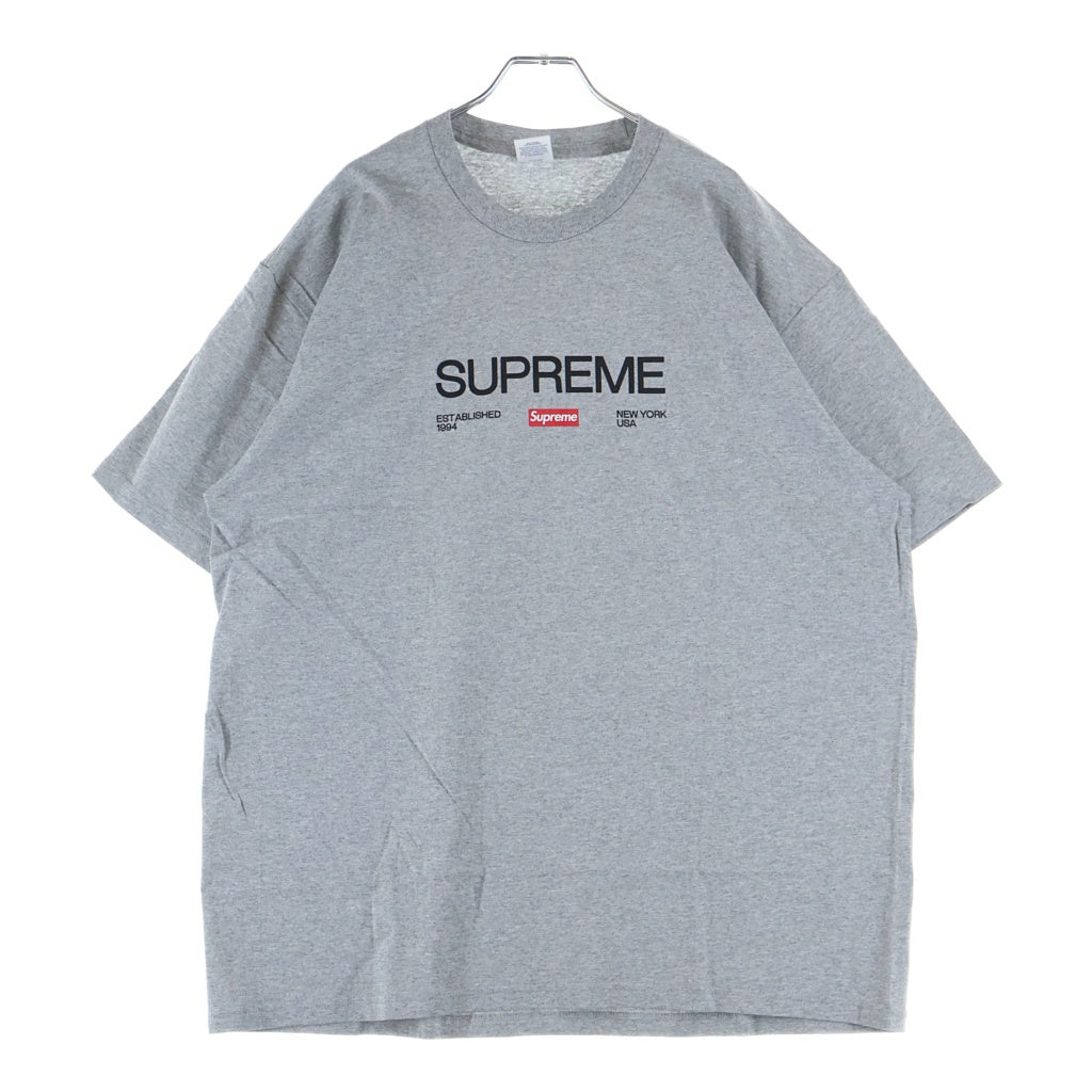 SUPREME(シュプリーム) 21AW Est 1994 Tee フロントロゴプリント クルーネック 半袖Tシャツ カットソー グレー