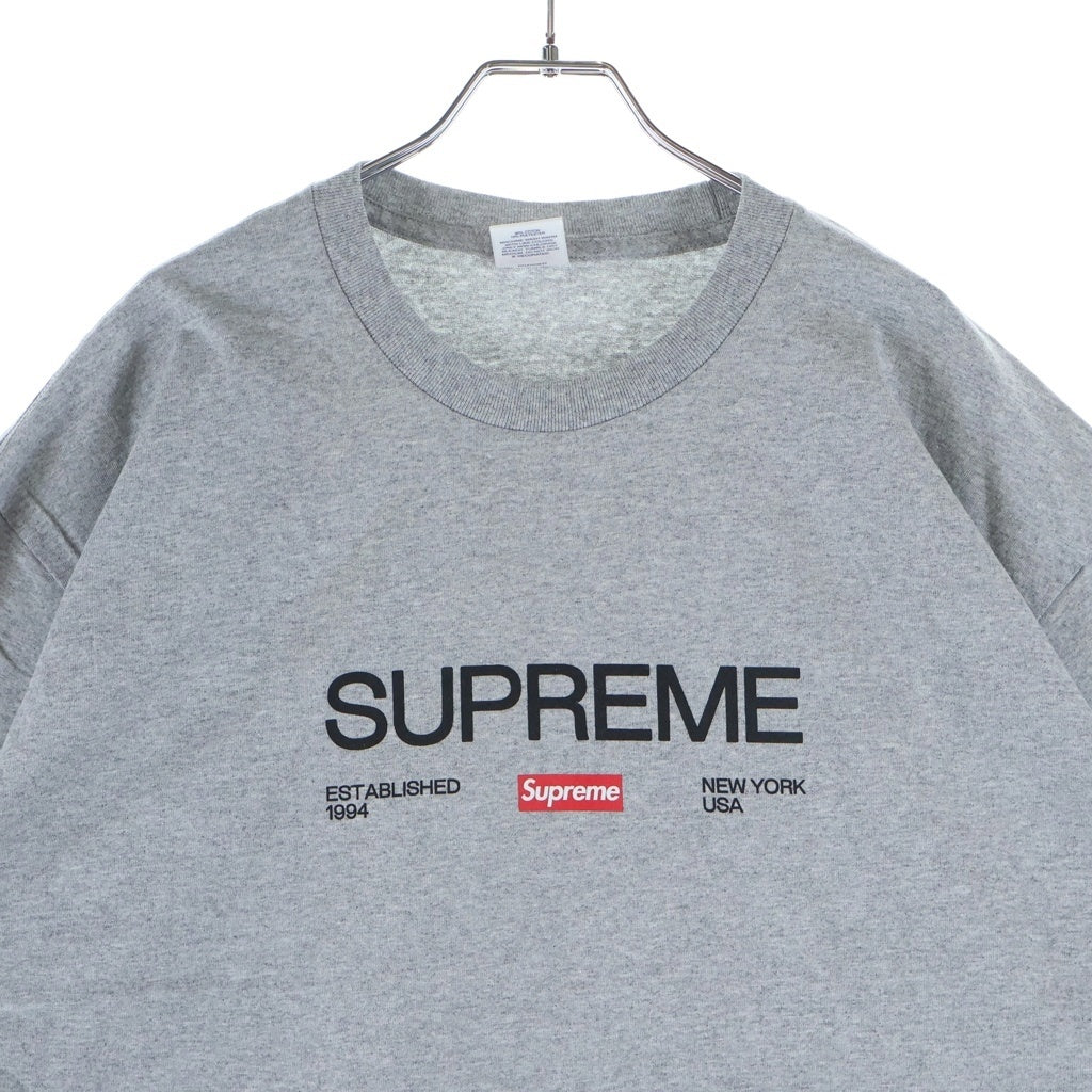 SUPREME(シュプリーム) 21AW Est 1994 Tee フロントロゴプリント クルーネック 半袖Tシャツ カットソー グレー
