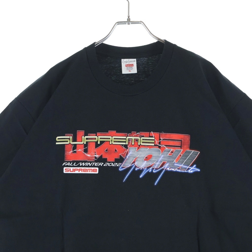 SUPREME(シュプリーム) 22AW ×Yohji Yamamoto Tekken Game Tee ヨウジヤマモト 鉄拳 テッケン ゲーム ロゴプリント クルーネック 半袖Tシャツ カットソー ブラック