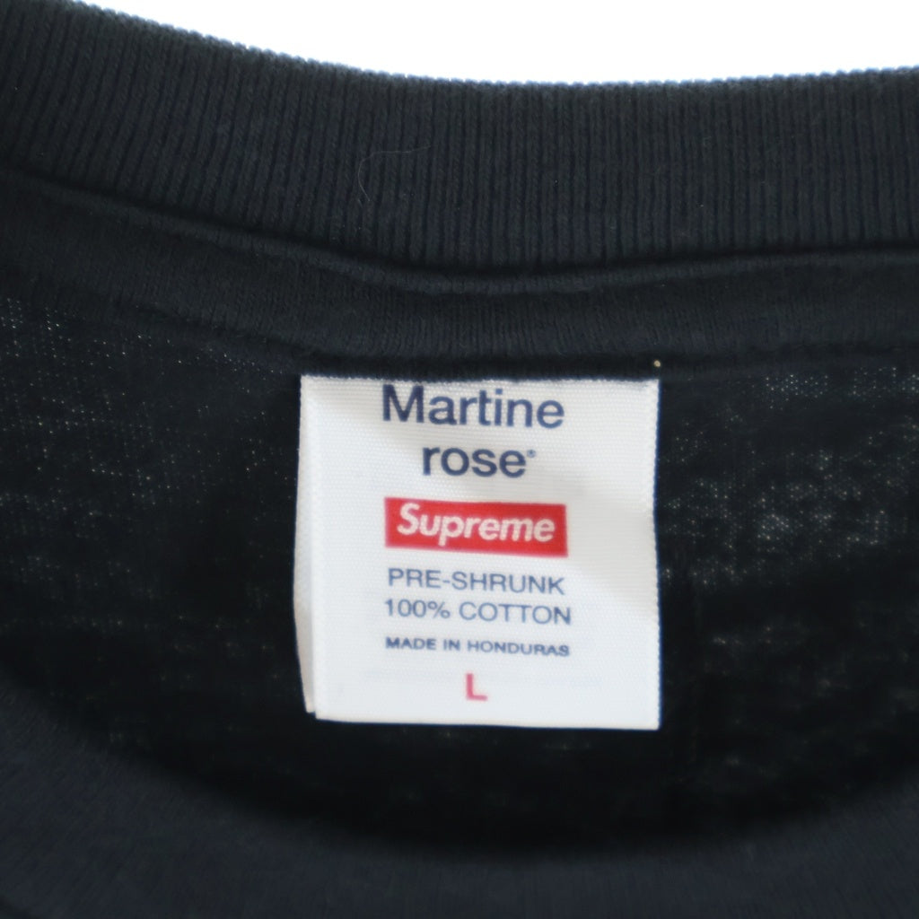SUPREME(シュプリーム) 24AW ×Martine Rose Tee マーティンローズ プリントロゴ クルーネック 半袖Tシャツ カットソー ブラック