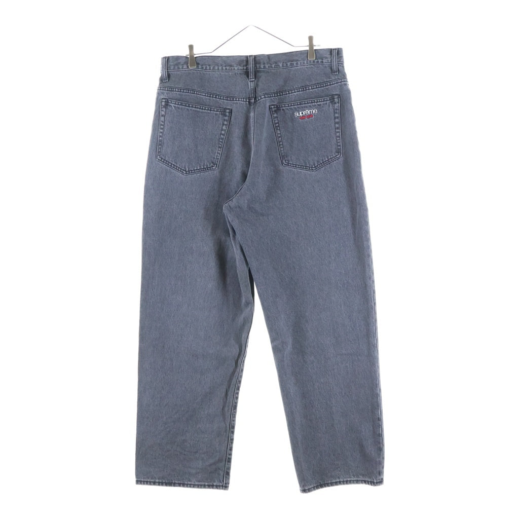 SUPREME(シュプリーム) 23SS Baggy Jean Washed Black クラシックロゴ刺繍 ウォッシュド バギー ワイドデニムパンツ ブラック