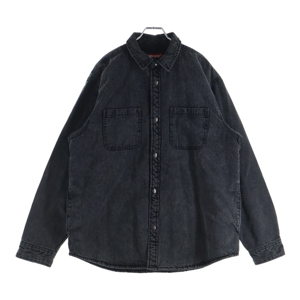 SUPREME(シュプリーム) 24AW Faux Shearling Lined Work Shirt 裏地シアリング デニムジャケット ブラック