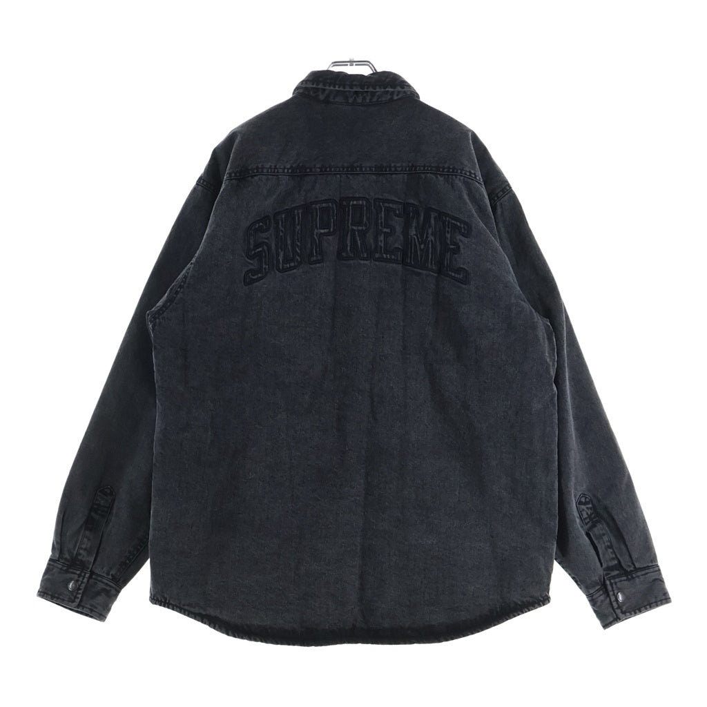 SUPREME(シュプリーム) 24AW Faux Shearling Lined Work Shirt 裏地シアリング デニムジャケット ブラック