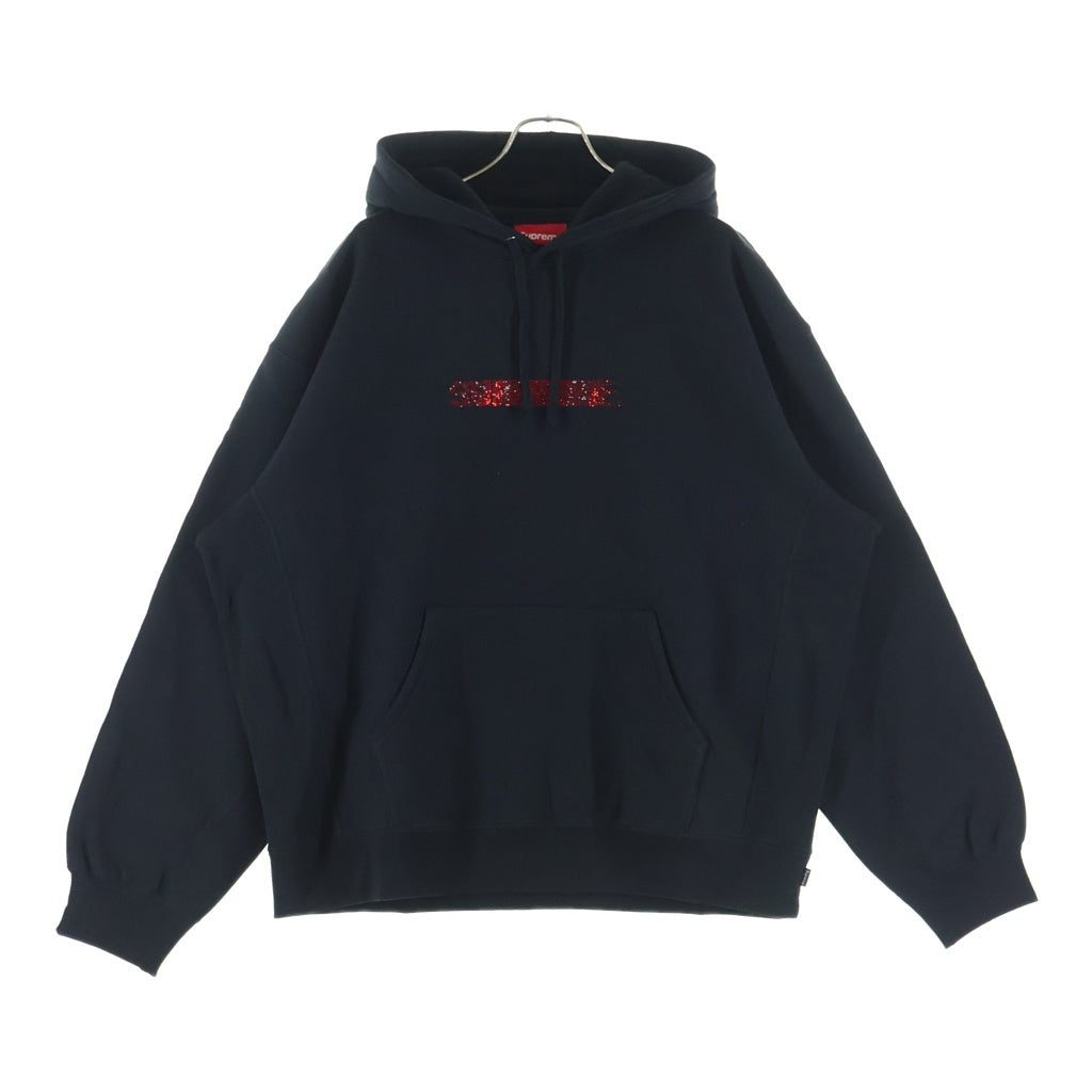 SUPREME(シュプリーム) 25AW Swarovski Motion Logo Hooded Sweatshirt スワロフスキー モーションロゴ プルオーバースウェットパーカー フーディー ブラック