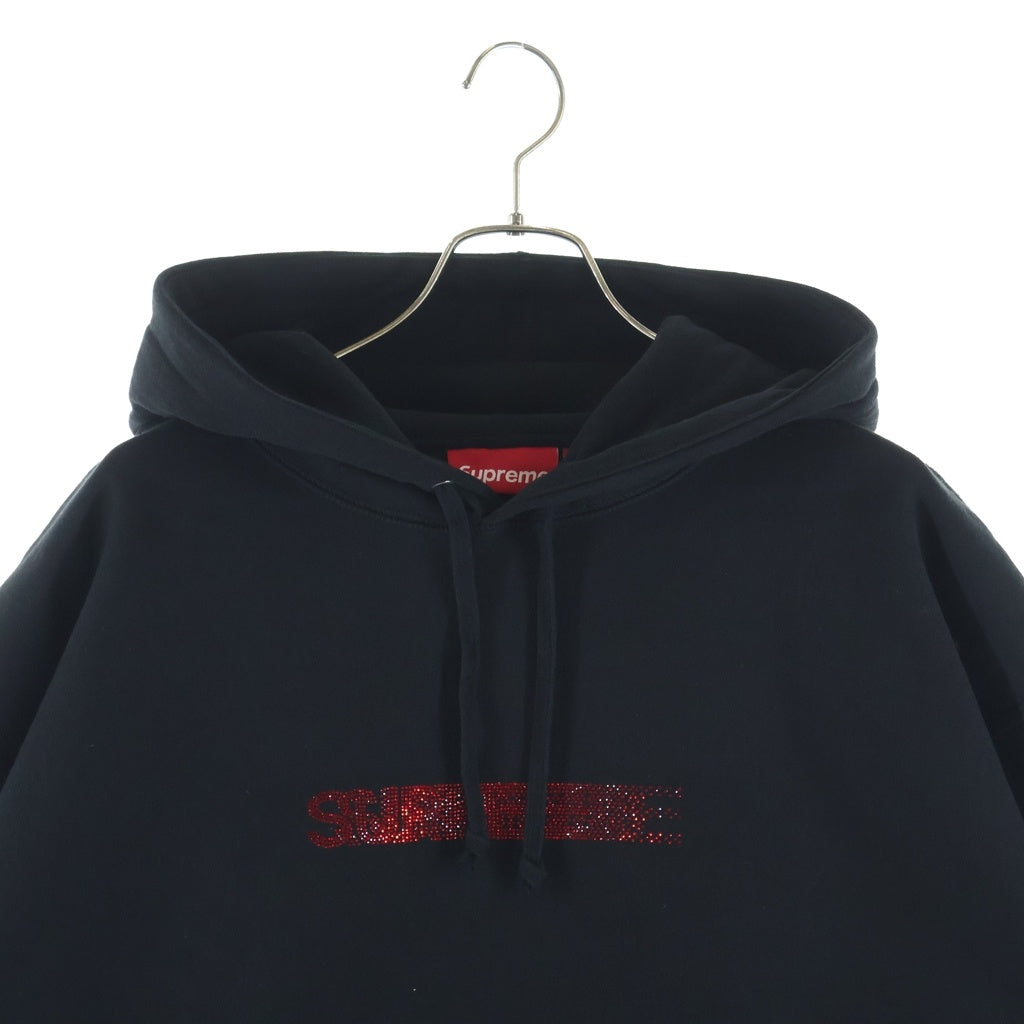 SUPREME(シュプリーム) 25AW Swarovski Motion Logo Hooded Sweatshirt スワロフスキー モーションロゴ プルオーバースウェットパーカー フーディー ブラック