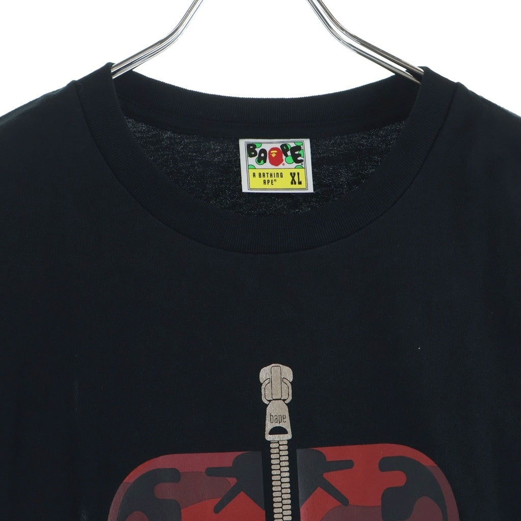 BAPE BY A BATHING APE(ベイプ ア ベイシング エイプ) Color Camo Tiger Tee カラーカモ タイガー プリント クルーネック 半袖Tシャツ カットソー ブラック