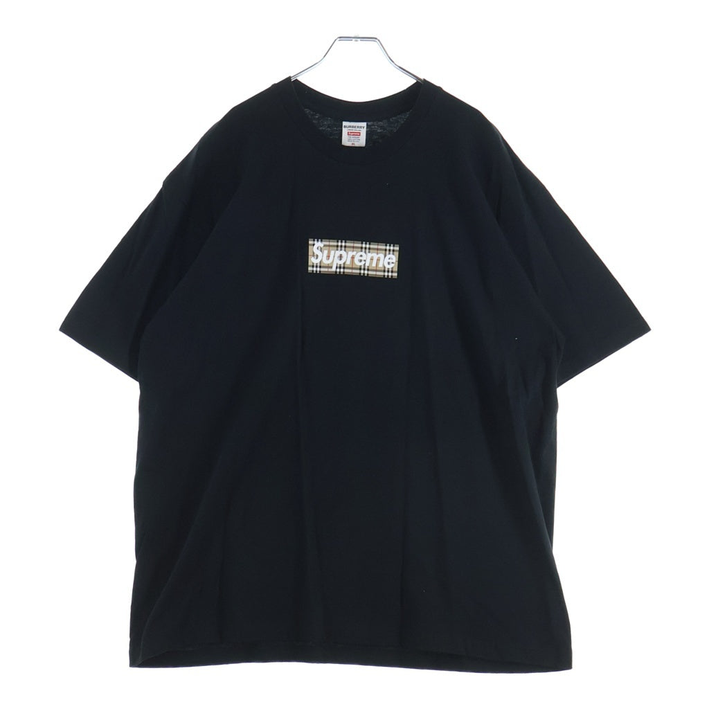 SUPREME(シュプリーム) 22SS ×BURBERRY Box Logo Tee バーバリー ボックスロゴ クルーネック 半袖Tシャツ カットソー ブラック