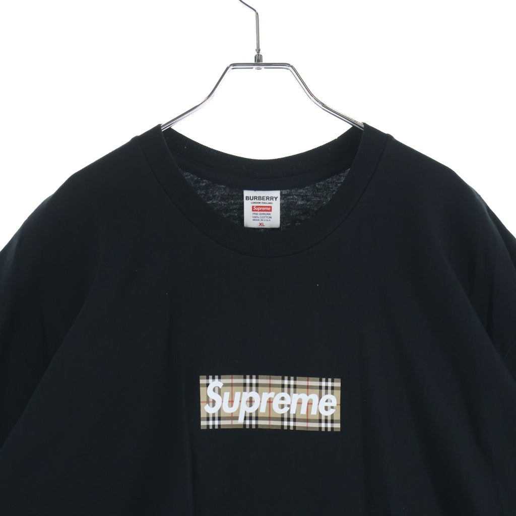 SUPREME(シュプリーム) 22SS ×BURBERRY Box Logo Tee バーバリー ボックスロゴ クルーネック 半袖Tシャツ カットソー ブラック
