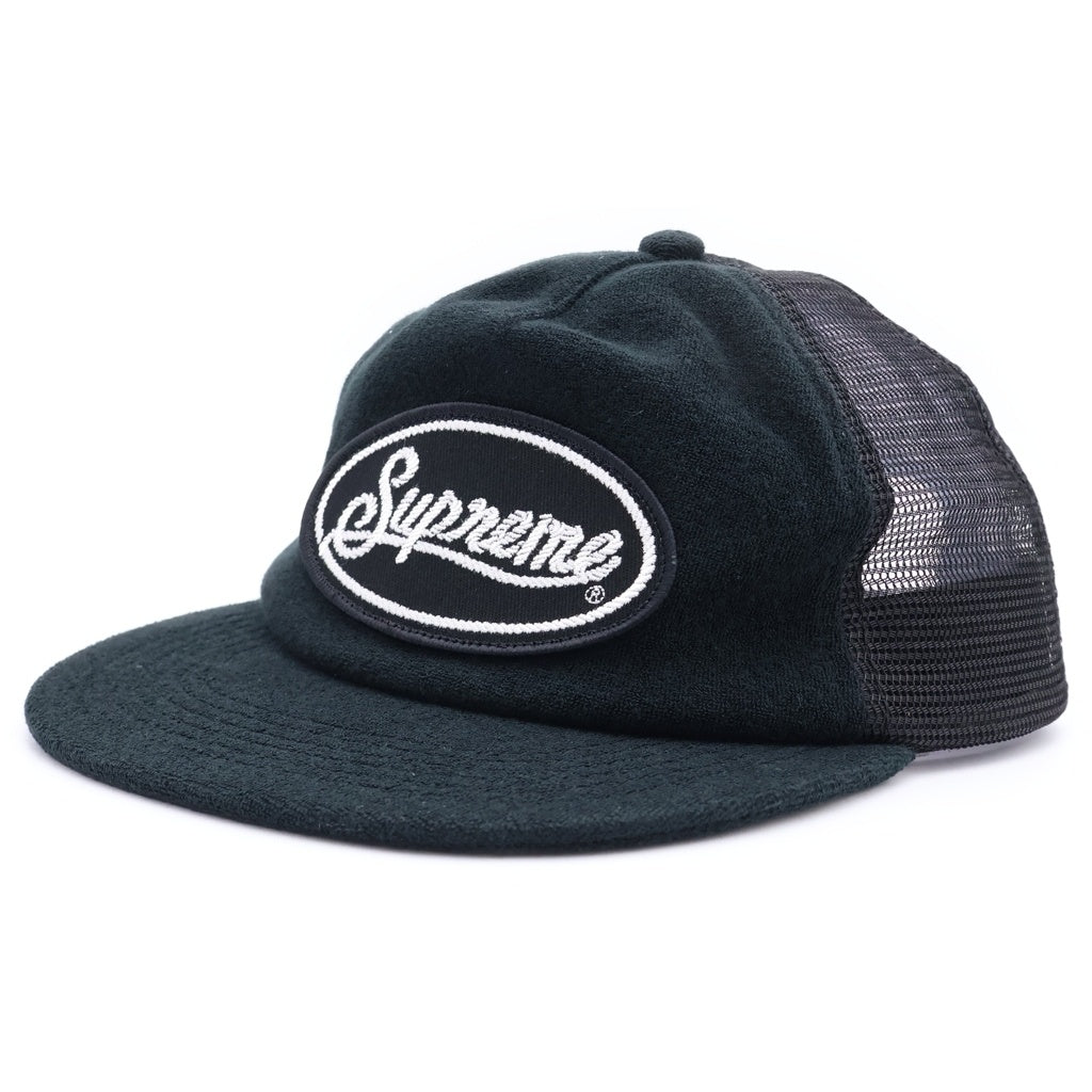 SUPREME(シュプリーム) 24SS Terry Mesh Back 5-Panel テリー ロゴパッチ メッシュ キャップ 帽子 ブラック
