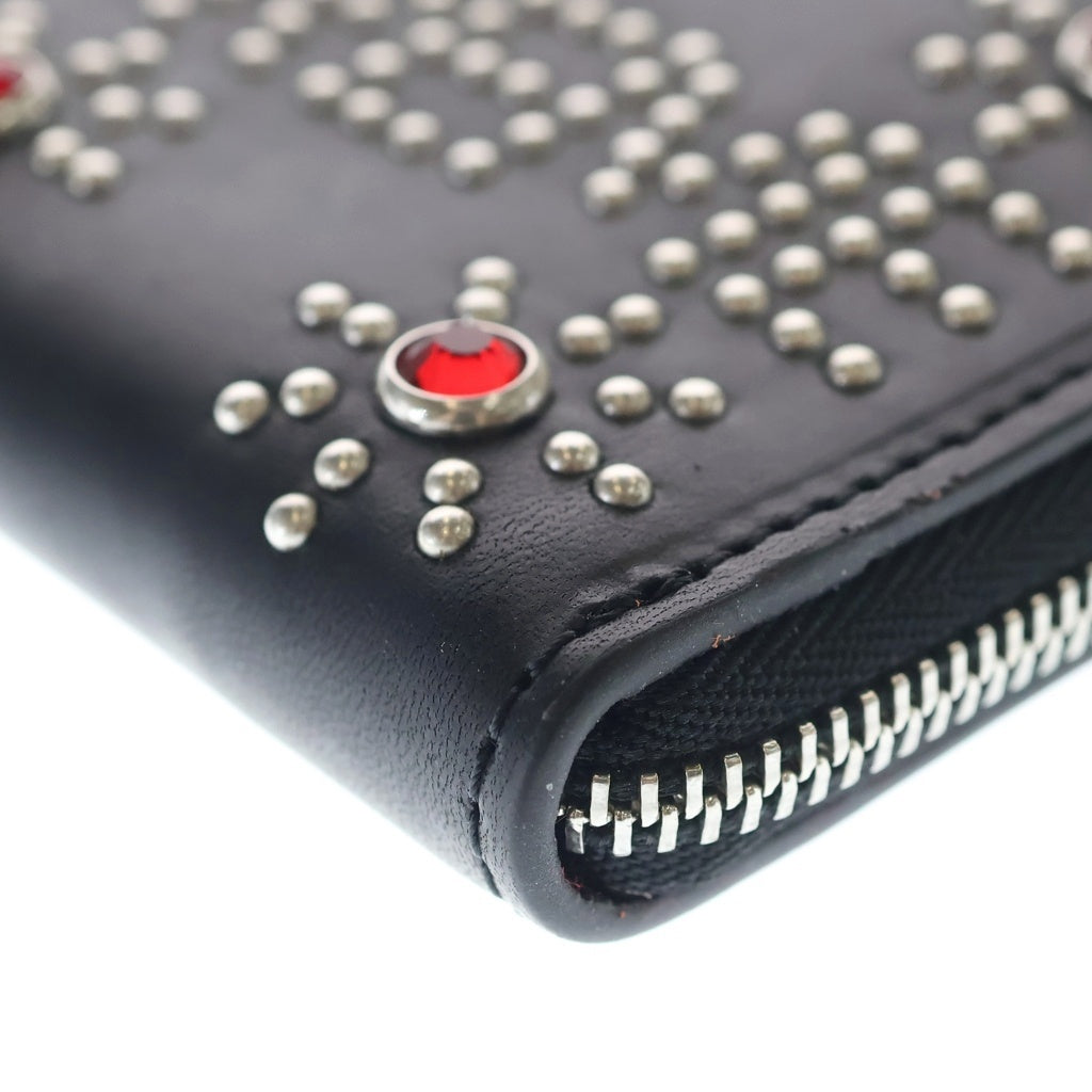 SUPREME(シュプリーム) 23SS ×HTC Hollywood Trading Company Studded Wallet スタッズレザー コンパクト ショルダーウォレット 財布 ブラック レディース
