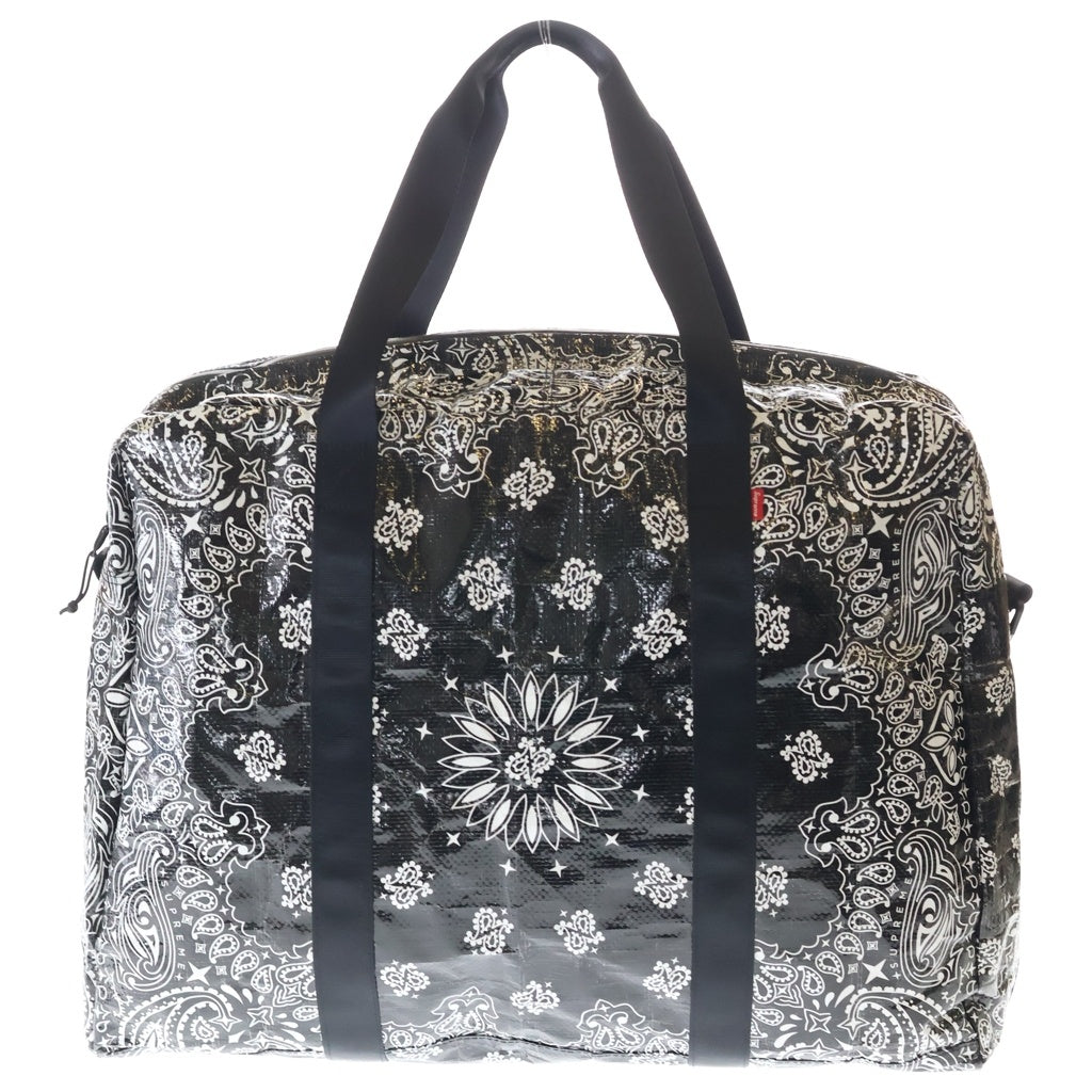 SUPREME(シュプリーム) 21SS Bandana Tarp Large Duffle Bag バンダナ ペイズリー タープ ラージ ダッフルバッグ ハンドバッグ ブラック