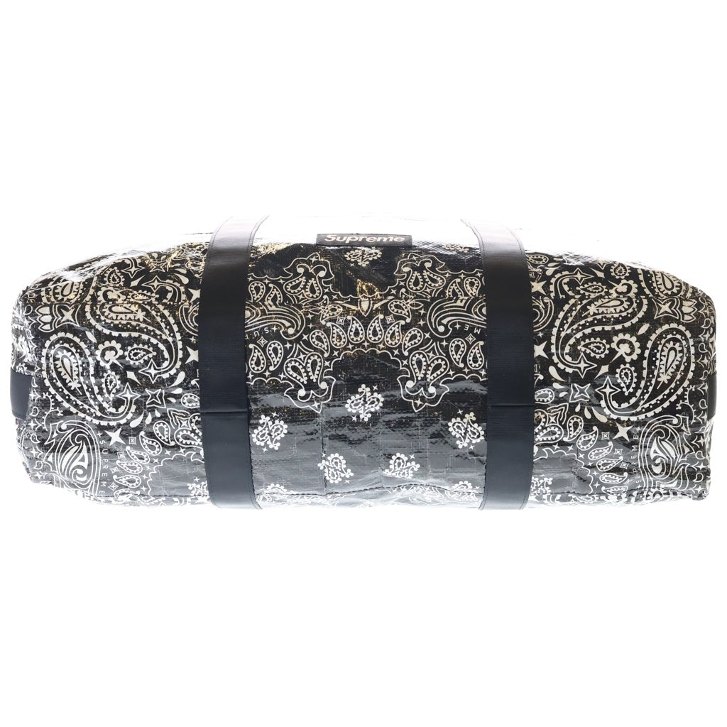 SUPREME(シュプリーム) 21SS Bandana Tarp Large Duffle Bag バンダナ ペイズリー タープ ラージ ダッフルバッグ ハンドバッグ ブラック