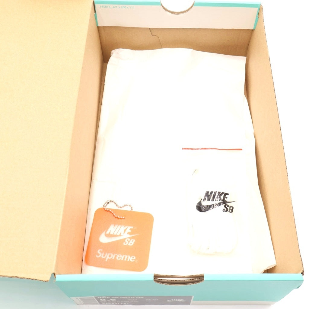 NIKE SB(ナイキエスビー) ×SUPREME LUNER GATO AR9821-001 シュプリーム ルナ ガト ローカットスニーカー ブラック/ピンク US8.5/26.5cm