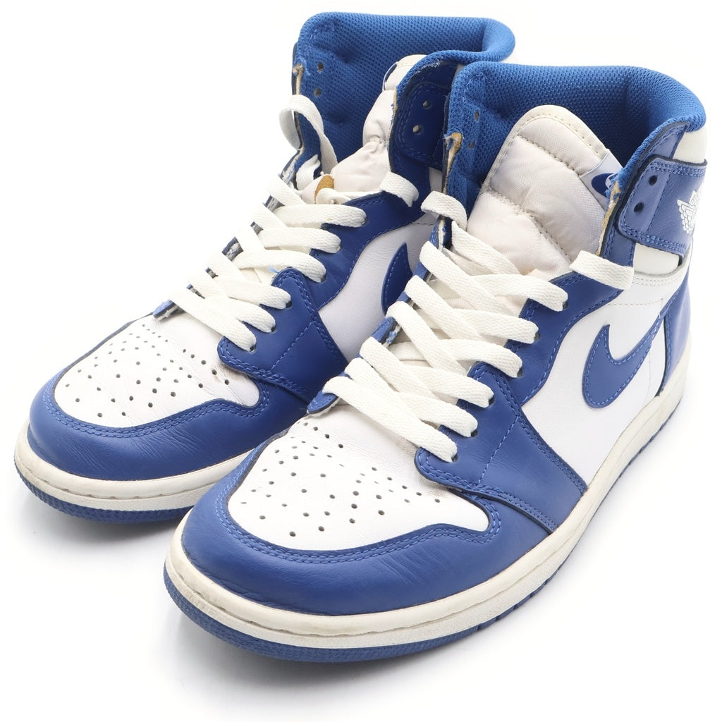 NIKE(ナイキ) AIR JORDAN 1 RETRO HIGH STORM BLUE 555088-127 エアジョーダン1 レトロ ストームブルー ハイカットスニーカー ホワイト/ブルー US8.5/26.5cm