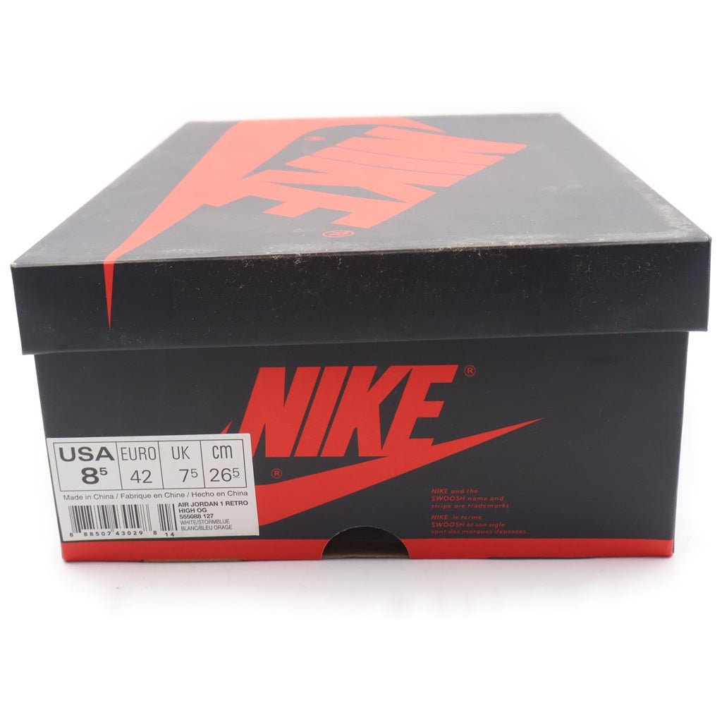 NIKE(ナイキ) AIR JORDAN 1 RETRO HIGH STORM BLUE 555088-127 エアジョーダン1 レトロ ストームブルー ハイカットスニーカー ホワイト/ブルー US8.5/26.5cm