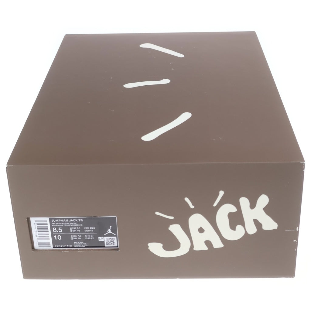 NIKE(ナイキ) ×TRAVIS SCOTT JORDAN JUMPMAN JACK FZ8117‐100 トラヴィススコット ジョーダン ジャンプマン ローカットスニーカー ホワイト/ブラウン US8.5/26.5cm