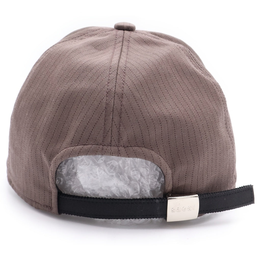 Sacai(サカイ) 25SS S CAP Sロゴ ストライプ ウール ベースボールキャップ 帽子 ブラウン 25-0948S