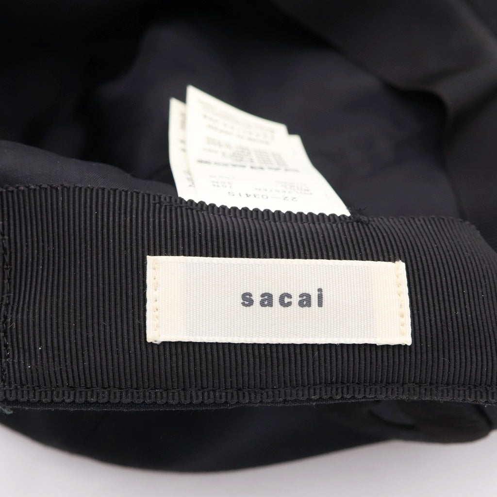 Sacai(サカイ) 22SS S CAP SUITING サイドSロゴ ベースボールキャップ 帽子 ブラック 22-0341S