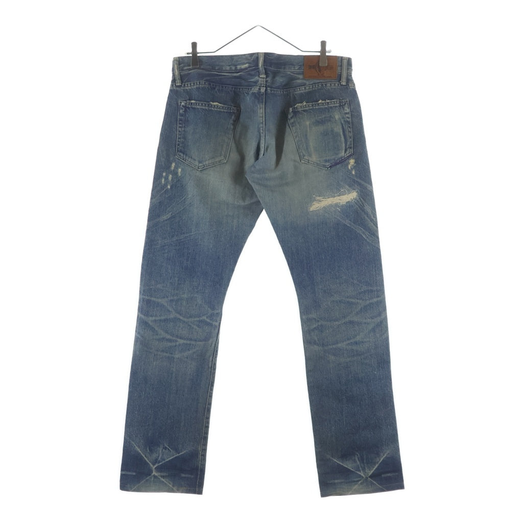 HYSTERIC GLAMOUR(ヒステリックグラマー) SCAB スキャブ ロックスタッズ ダメージ加工 リペア デニムパンツ インディゴ 4AP-2123