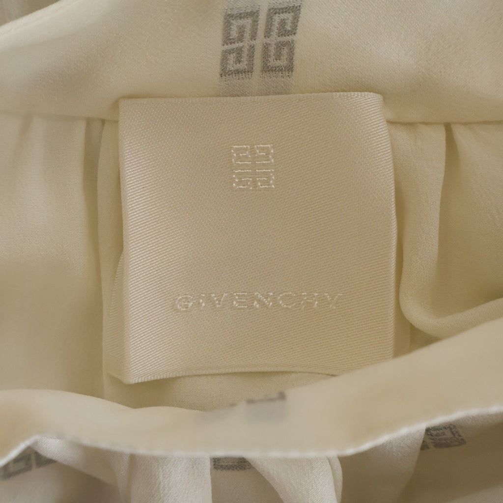 GIVENCHY(ジバンシィ) シグネチャーロゴ シルク 長袖カットソー シャツ ホワイト レディース