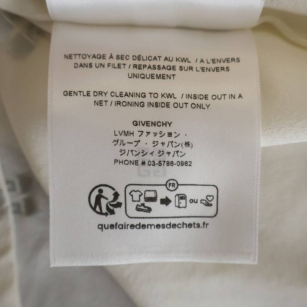 GIVENCHY(ジバンシィ) シグネチャーロゴ シルク 長袖カットソー シャツ ホワイト レディース