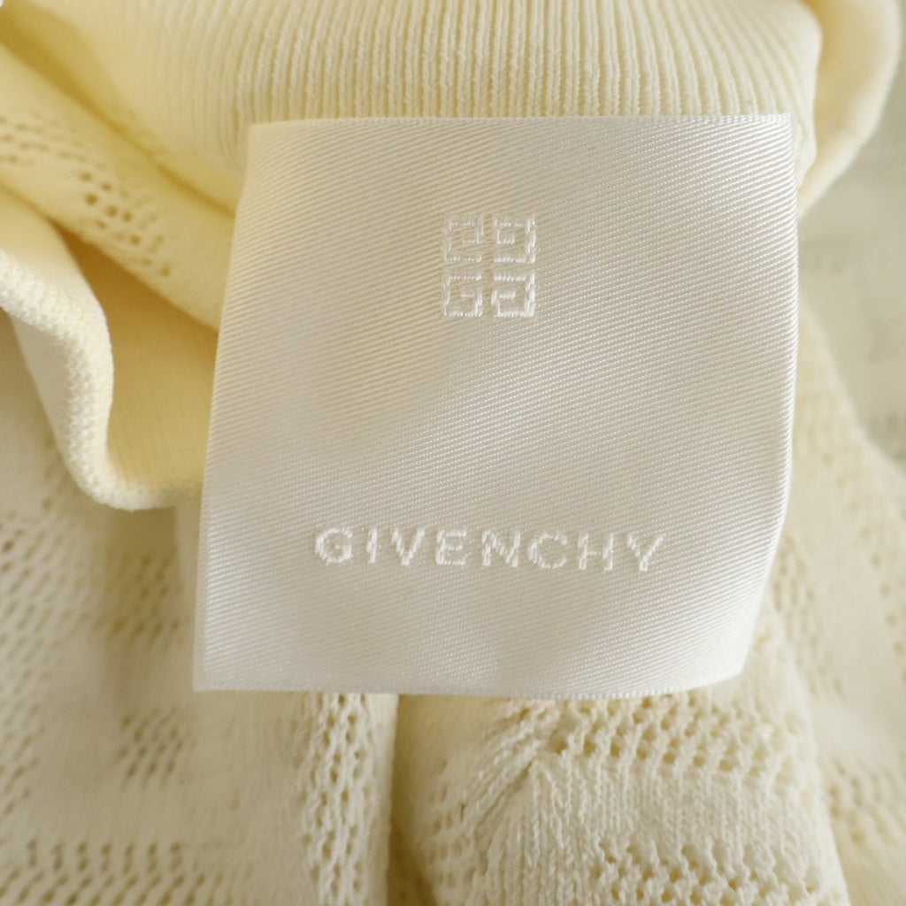 GIVENCHY(ジバンシィ) シグネチャーロゴ スタンドネック レーヨン 総柄 ニットセーター ホワイト レディース