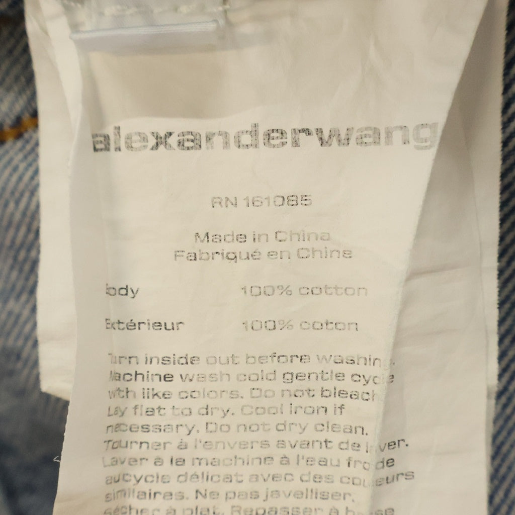 ALEXANDER WANG(アレキサンダーワン) ロゴプリント ジップフライ デニムパンツ ジーンズ レディース インディゴ