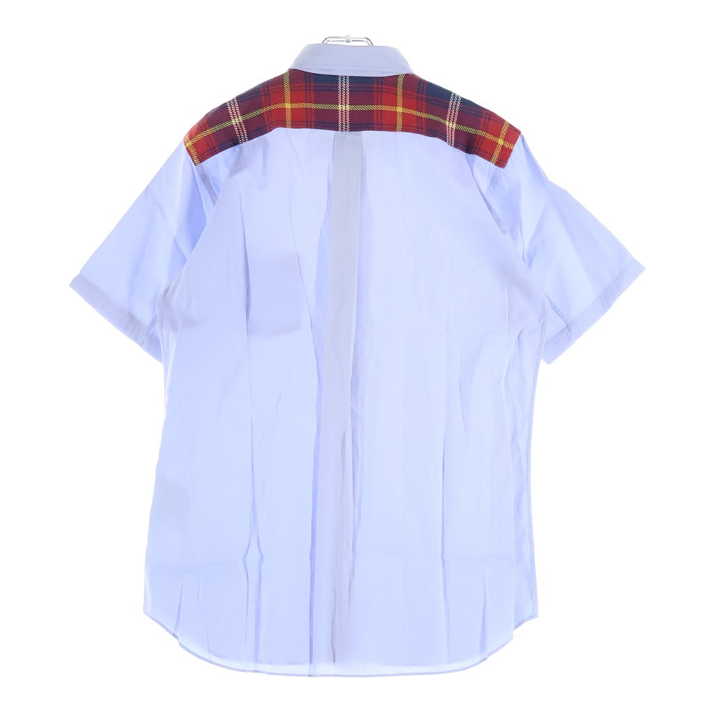COMME des GARCONS SHIRT BOY(コムデギャルソンシャツボーイ) ショルダーチェック柄 半袖シャツ ブルー