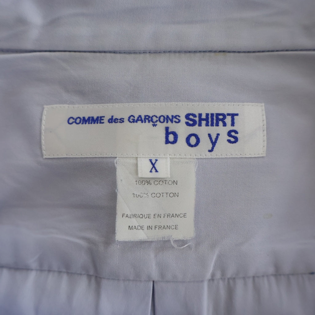 COMME des GARCONS SHIRT BOY(コムデギャルソンシャツボーイ) ショルダーチェック柄 半袖シャツ ブルー