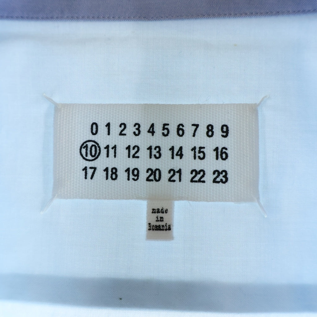 Maison Martin Margiela(メゾンマルタンマルジェラ) 19SS ポケット付き 切り替え 半袖シャツ ホワイト/ブルー S50DL0379