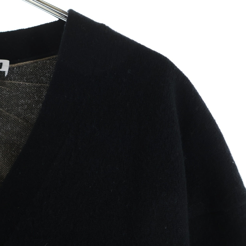 ALEXANDER WANG(アレキサンダーワン) ウール ビスコース カシミア スナップボタン ショート丈 カーディガン ブラック レディース