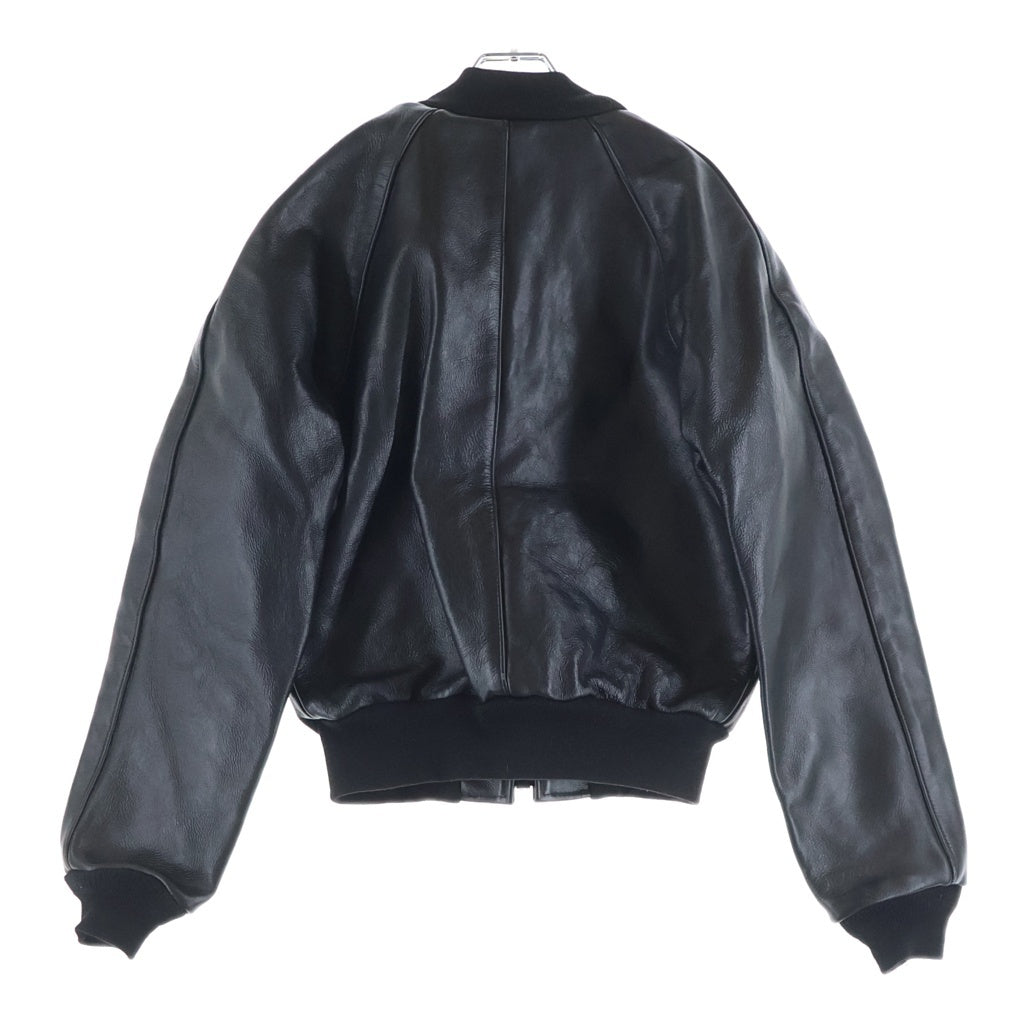 VANSON(バンソン) Team Jacket カウレザー ジップアップ フライト ボンバー チームジャケット ブラック 18864