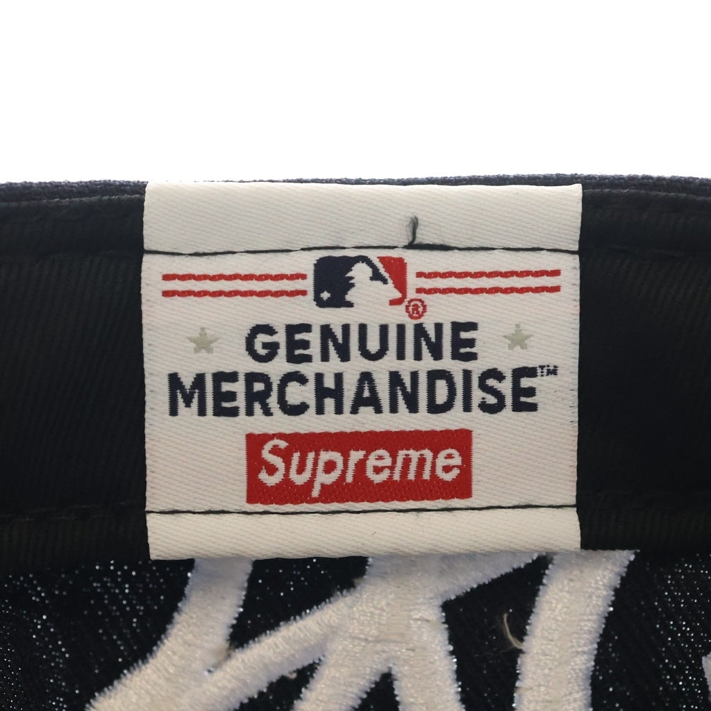 SUPREME(シュプリーム) 21AW ×New Era New York Yankees Box Logo ニューヨーク ヤンキース ニューエラ ボックスロゴ ベースボールキャップ 帽子 ネイビー