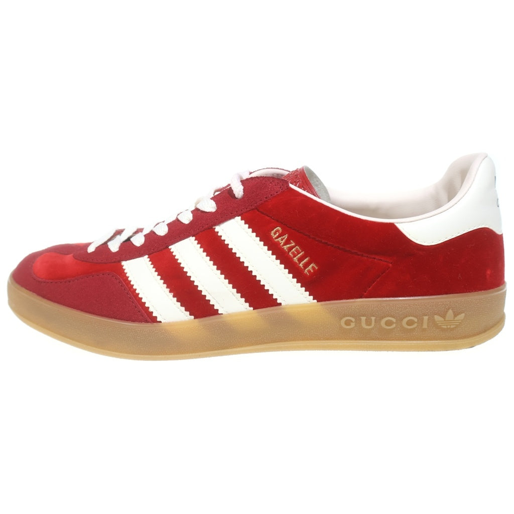 GUCCI(グッチ) ×adidas Gazelle HQ8853 アディダス ガゼル ベルベット ローカットスニーカー レッド