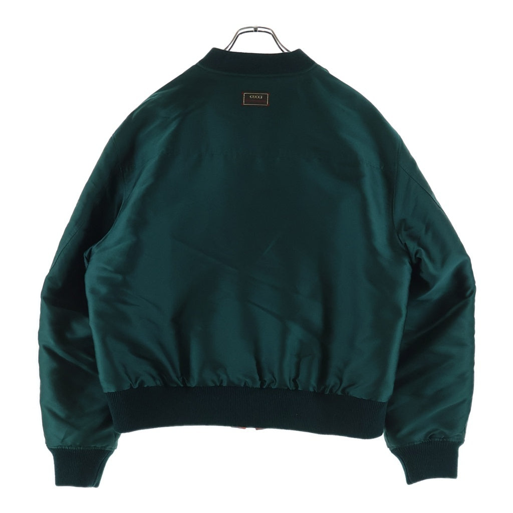 GUCCI(グッチ) 22AW キルティング サテン リバーシブル ブルゾン ジップアップ フライト ボンバージャケット グリーン/オレンジ 698717 Z8A1X