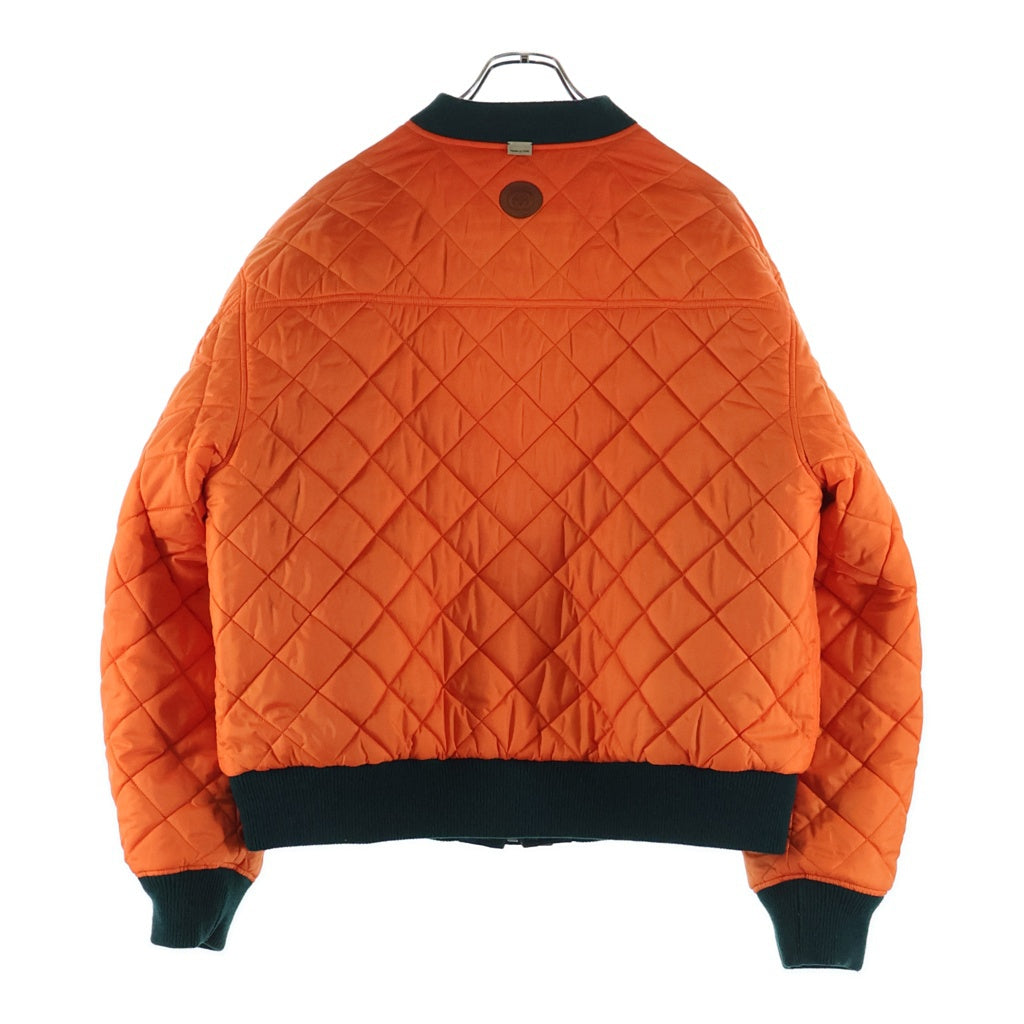 GUCCI(グッチ) 22AW キルティング サテン リバーシブル ブルゾン ジップアップ フライト ボンバージャケット グリーン/オレンジ 698717 Z8A1X
