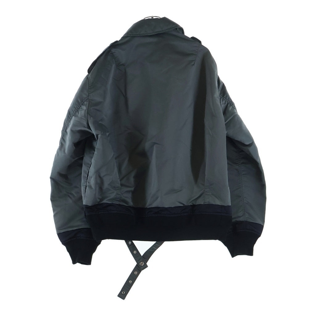 Sacai(サカイ) 23AW Nylon Twill Mix Blouson ナイロン ツイル ブルゾン ジップアップ ミリタリー ジャケット カーキ 23-03164M