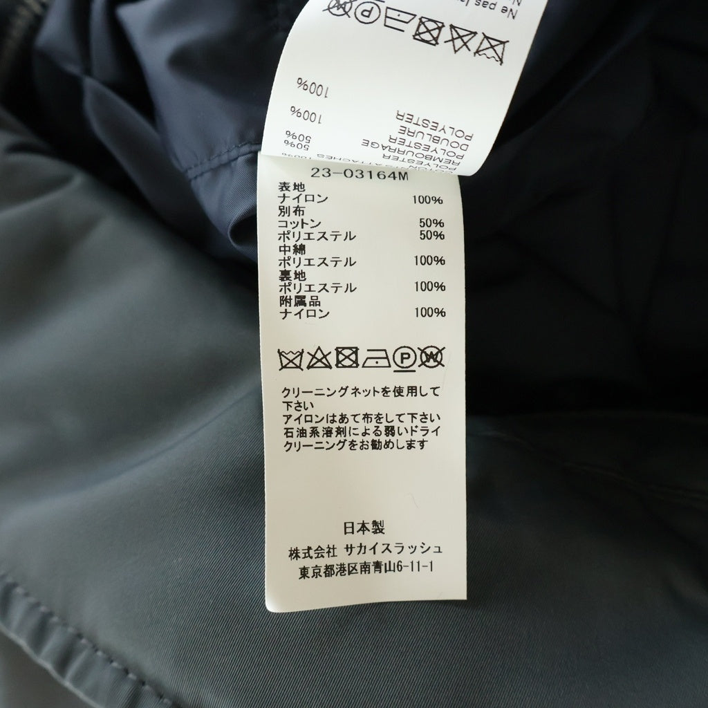 Sacai(サカイ) 23AW Nylon Twill Mix Blouson ナイロン ツイル ブルゾン ジップアップ ミリタリー ジャケット カーキ 23-03164M